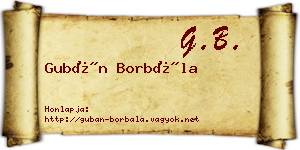 Gubán Borbála névjegykártya